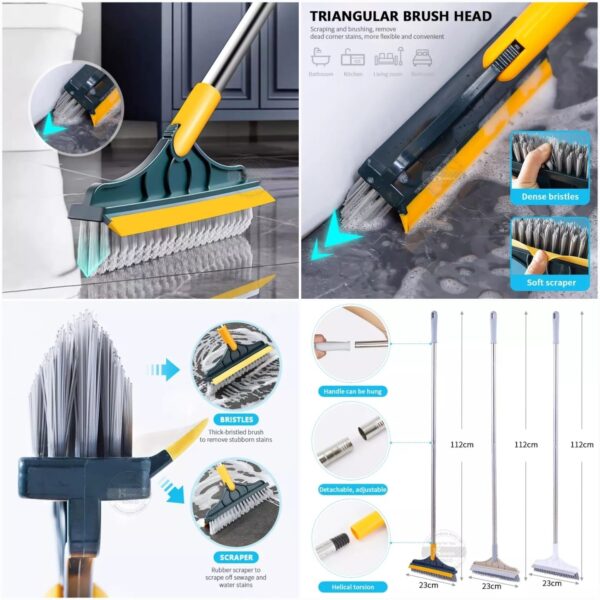 2 in 1 Floor Cleaning Brush Bathroom Tile Windows Floor Cleaning Brush with 120Â° Rotatable Head - Multipurpose Bathroom Floor Cleaning Brush - Floor Brush Scrubber - Without Box | Floor Cleaning Brush