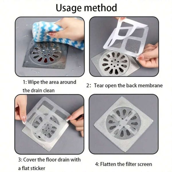 Pack of 10 - Multifunctional Sticker Drainer Net for bathroom, kitchen etc | Window Screen Repair Patches