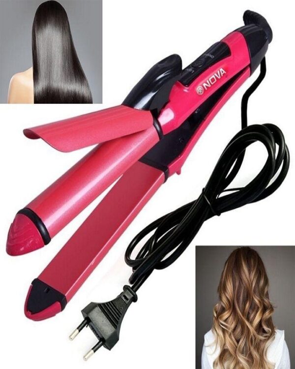 2 in 1 Nova Hair Straightener and Curler Hair Straightener + Curler Versatile Styling Tool for Straightening and Curling Hair