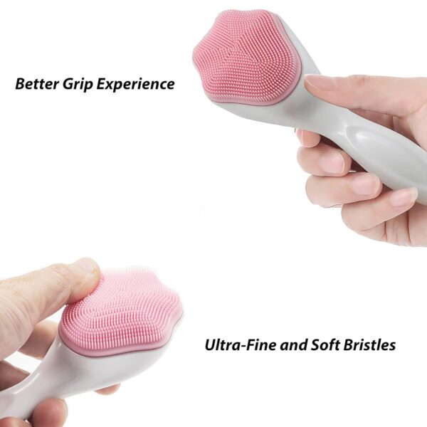 1 pcs Silicone Face Scrubber Exfoliating Brush, Manual Handheld Massager, Facial Cleansing and Blackhead Scrubber, Soft Bristles for Face Skincare (Random Color)