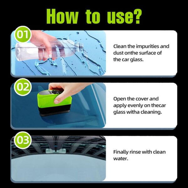 1Pc Oil Film Brush 2.0, Clear Vision Glass Cleaner, Clearview Shield Clear Vision Windshield Cleaner, Car Windows (With extra liquid)