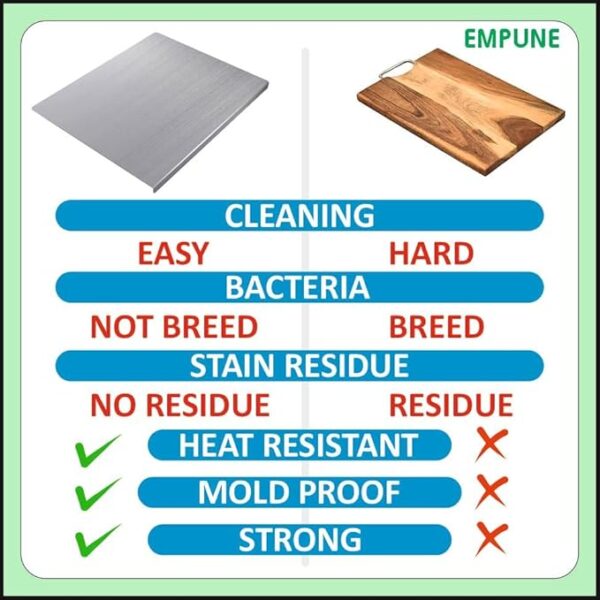 Stainless Steel Cutting Board! ðŸ”ªâœ¨   Durable, hygienic, and easy to cleanâ€”perfect for all your chopping needs. A must-have for any chef! - Size: 41x33Cm