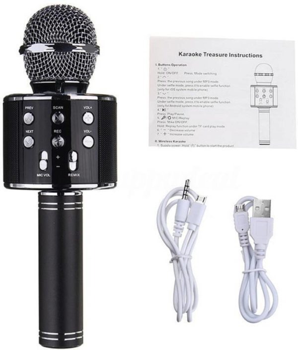 Bluetooth Microphone Karaoke Wireless Microphone Professional Speaker Handheld Microfone Player Singing Recorder Mic WS-858 KTV Microphone and Hifi Speaker