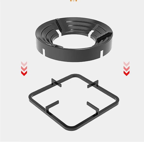 Gas Stove Burner Stand | Nonâ€‘Slip Bracket | 3D Windproof Hood | Universal Cast Iron Cook Top Parts