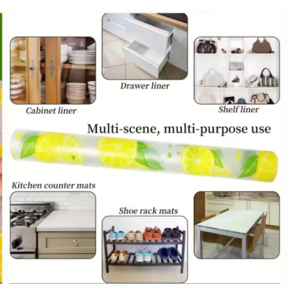 Waterproof Kitchen Mat Shelf Liner 45Ã—150 â€“ Easy To Clean, Oil Proof, Anti Slip Multipurpose Drawer And Shelf Cover (Random Color)