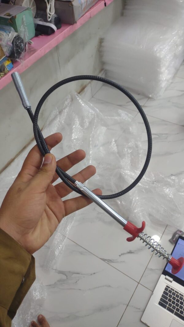 Stainless Steel Hair Catching Drain Cleaning Wire Spring Sink Cleaning Stick (50cm)