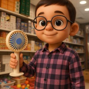 Portable Mini Rechargeable Fan â€“ Single Speed Air Cooler for Summer Use (Random Colors)