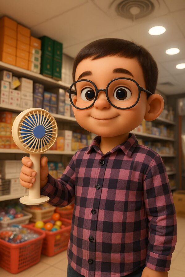 Portable Mini Rechargeable Fan â€“ Single Speed Air Cooler for Summer Use (Random Colors)