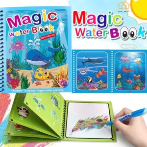 Magic Water Book Painting Drawing Coloring Board Book Magic Water Pen (random book )