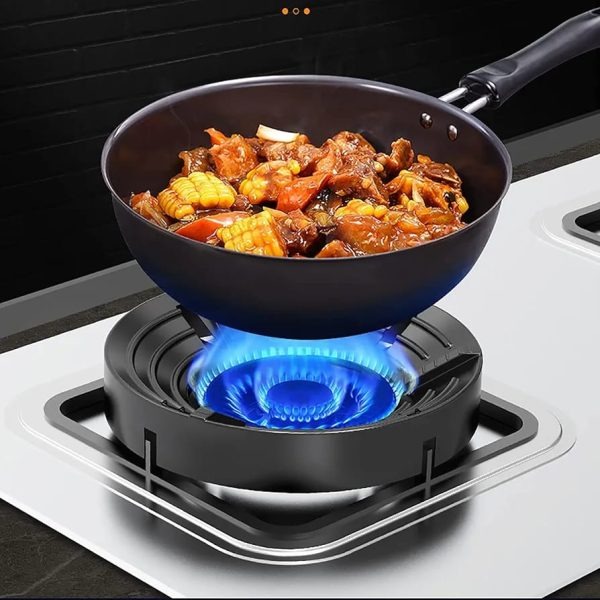 Gas Stove Burner Stand | Nonâ€‘Slip Bracket | 3D Windproof Hood | Universal Cast Iron Cook Top Parts