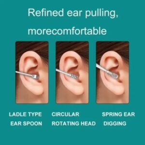Pack off 6  Ear Pick with Storage Bag Dig Ear Wax Remover Cleaner Care Portable Travel Kit Cleaner Spoon
